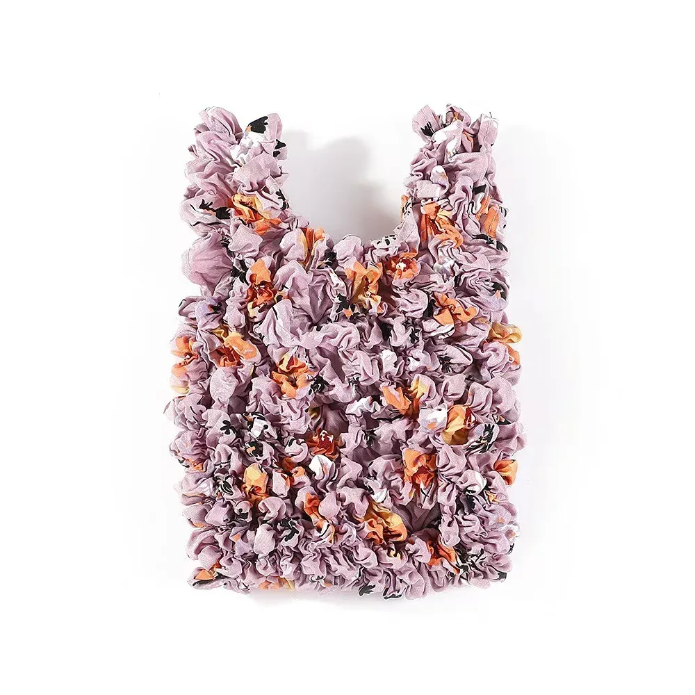 sac pliable à bulles réutilisable, grande capacité, multi-usages, plissé, flexible, sac à main en mousseline, sac de rangement portable, voyage