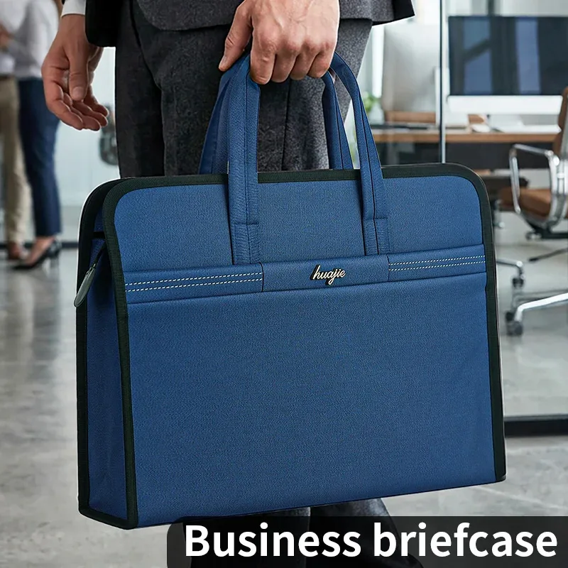 sac à main d'affaires huajie grande capacité, résistant à l'usure, sac pour ordinateur portable, sac de rangement de documents de bureau, sac de voyage portable pour hommes