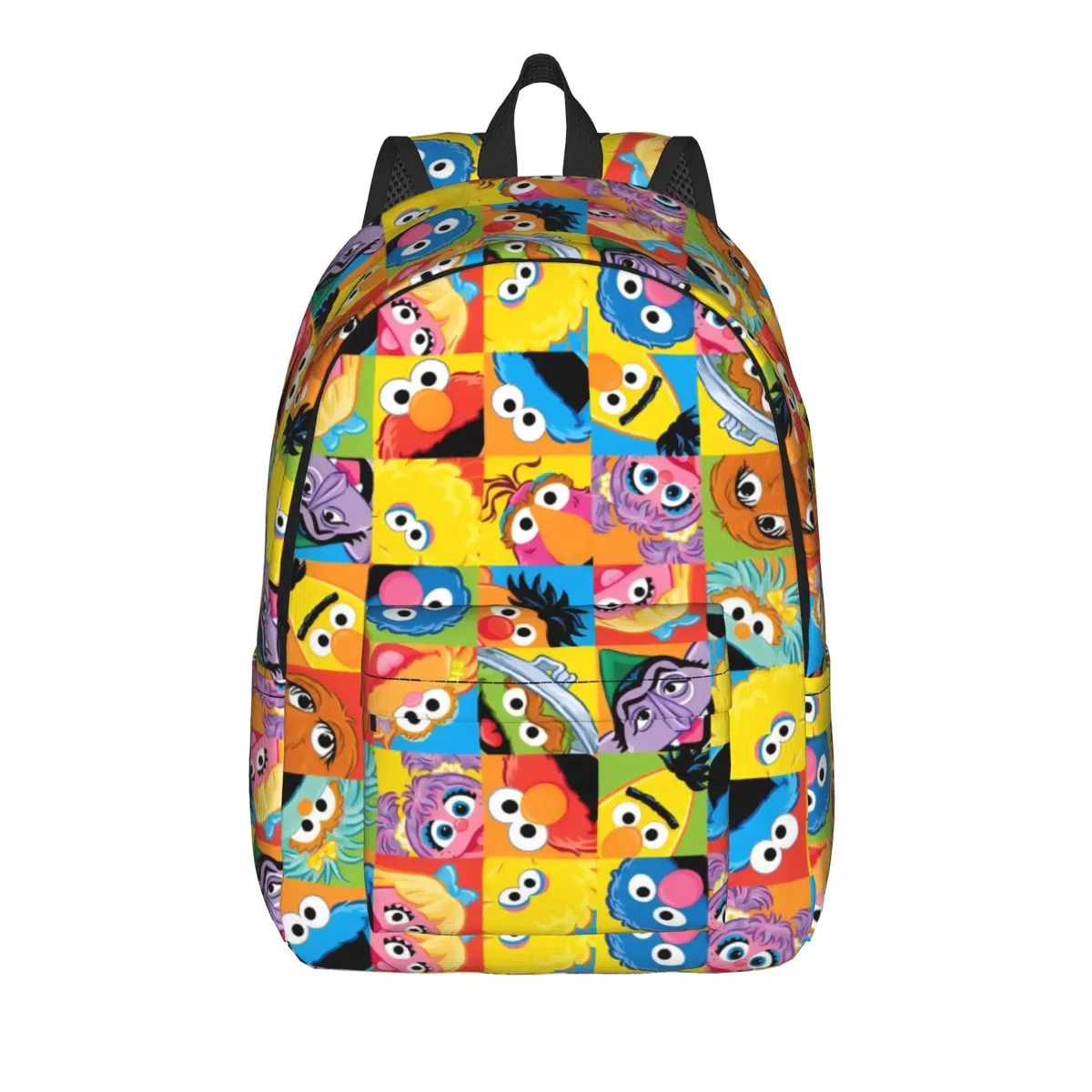sac à dos décontracté sesames streets avec poche, sac à dos de randonnée pour étudiants, sac à dos cookie monster pour hommes et femmes, sacs en toile pour ordinateur portable