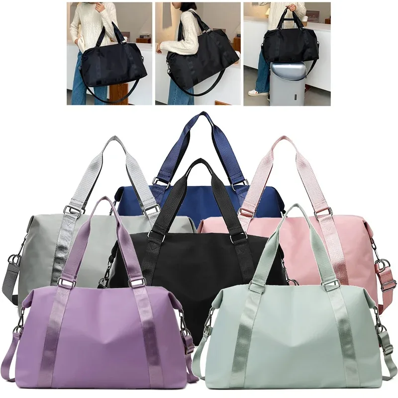 Grand sac de voyage pour femmes, fourre-tout multifonctionnel, sacs à main en Nylon, sac à bandoulière étanche, poches humides et sèches, sac de sport
