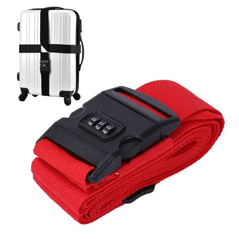 cipher lock ceinture de voyage trolley ceinture de sécurité boîte d'emballage de bagages sangle croisée valise emballage ceinture de sécurité renforcée sangle réglable