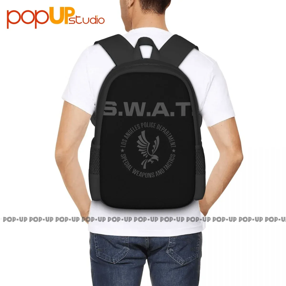 swat lapd los angeles police dep, série télévisée, s.w.a.t. sac à dos inspiré du reboot, grande capacité, style sport vintage
