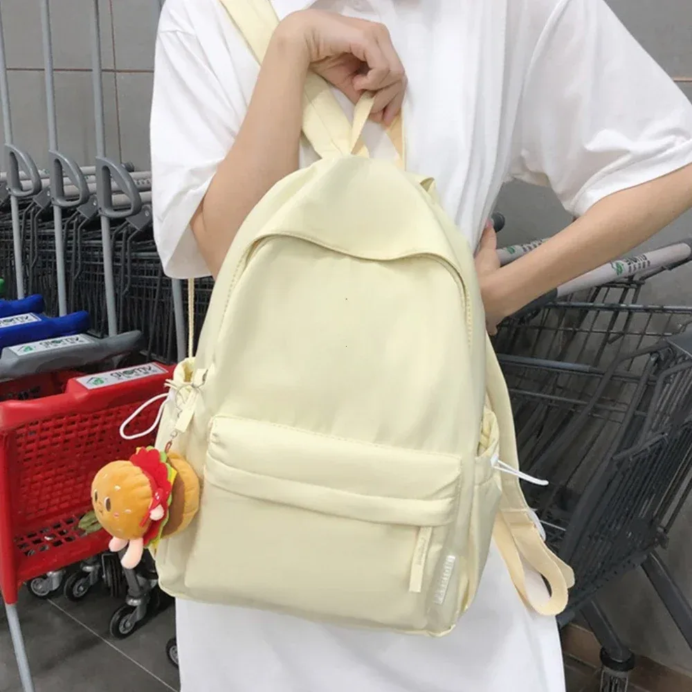 cartable de mode pour adolescents imperméable à l'eau en nylon filles sac à dos mignon femmes sac à dos pour ordinateur portable sac de voyage noir rose bookbag unisexe