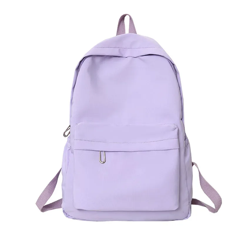 sac à dos léger de couleur unie pour lycéens, sac décontracté multifonctionnel, pour l'école, les voyages, l'usage quotidien, design simple