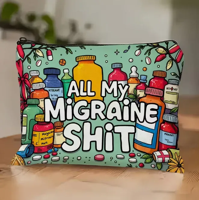 sac à cosmétiques a my migraine - une jolie pochette multifonctionnelle à fermeture éclair pour femmes, un sac de rangement pour bijoux