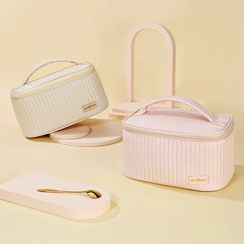 sac de maquillage de gâteau en cuir pu, style de luxe, sac de rangement étanche de grande capacité, organisateur de cosmétiques portatif, nouvelle collection