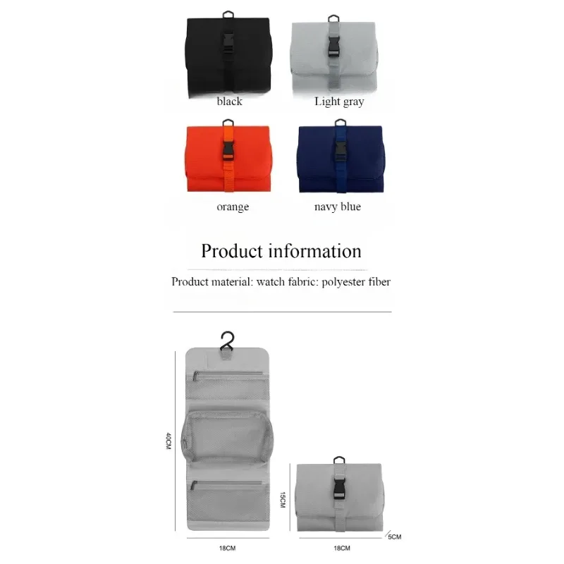 trousse de toilette pliable et détachable, grande capacité avec crochet, sac de rangement pour articles de toilette pour hommes en voyage d'affaires, sac de voyage pour cosmétiques pour femmes