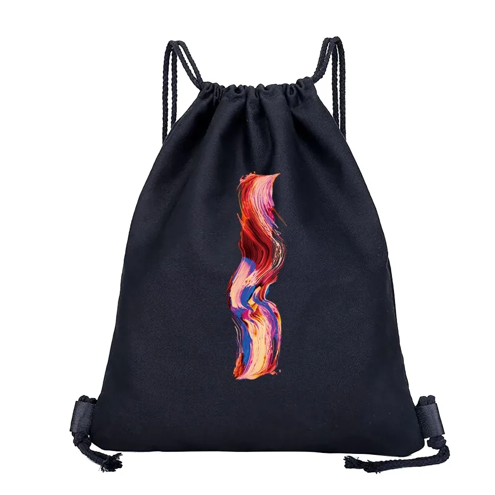 sac à dos avec cordon de serrage imprimé avec 26 initiales, sac de voyage léger et portable pour la plage, le sport, sac multifonctionnel pour articles divers