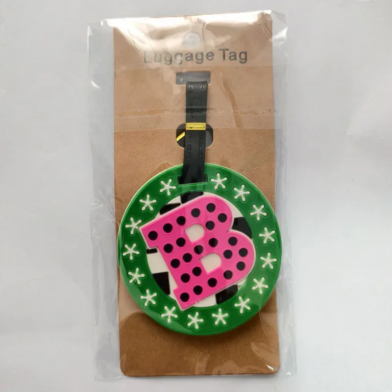 étiquette d'accessoires de voyage pour bagages, 26 lettres mignonnes, en gel de silice, support d'identification pour valise, étiquette d'embarquement pour bagages, portable, nouveauté