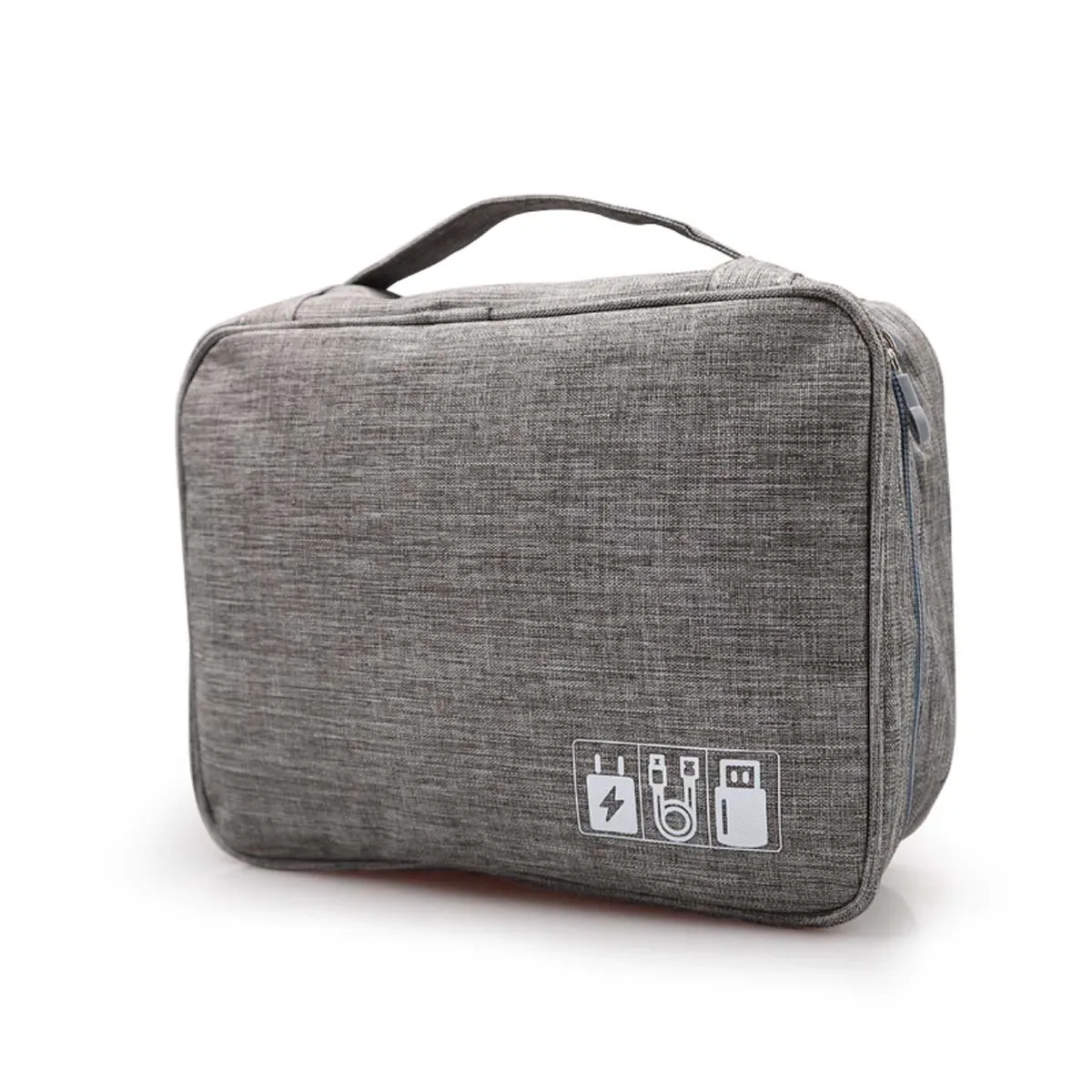 organisateur de gadgets usb numérique portable, fils de chargeur, pochette de rangement à fermeture éclair pour cosmétiques, kit d'accessoires, fournitures, sac de câble de voyage