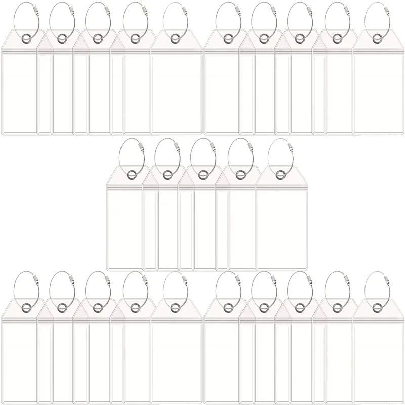 étiquettes transparentes pour bagages de croisière, étiquettes de bagages de voyage imperméables en pvc avec boucles, porte-clés pour une identification facile, 5 à 25 pièces