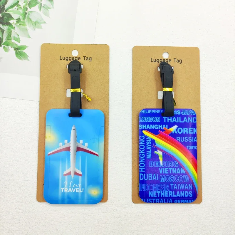 étiquette de bagage exquise, nouveau style, étiquette de bagage d'avion pour valise pour hommes, porte-adresse