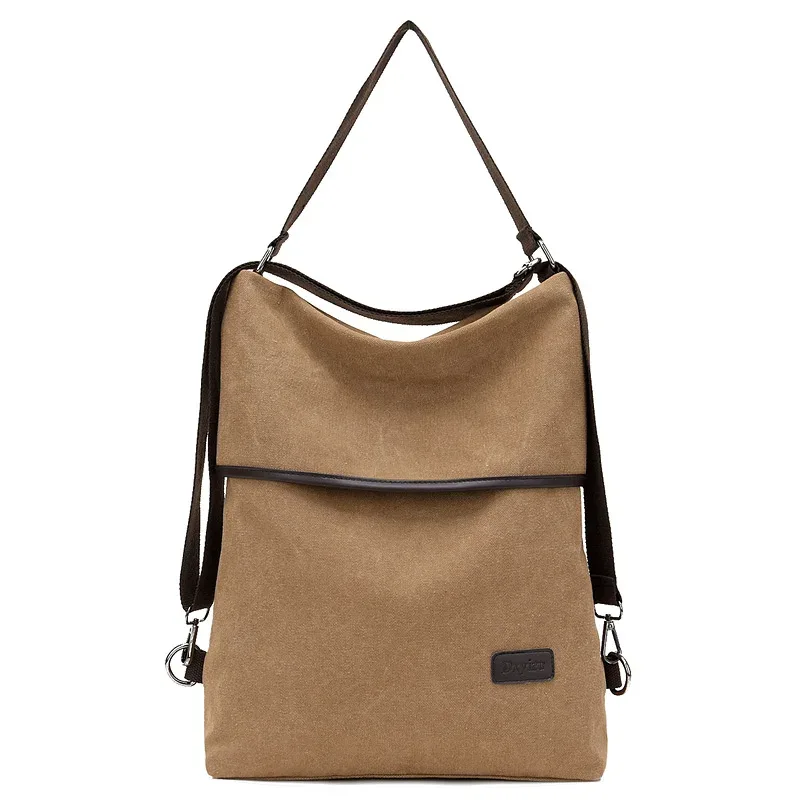 sac à dos en toile multifonctionnel pour femmes, sac de voyage multi-poches, sac d'école pour adolescentes