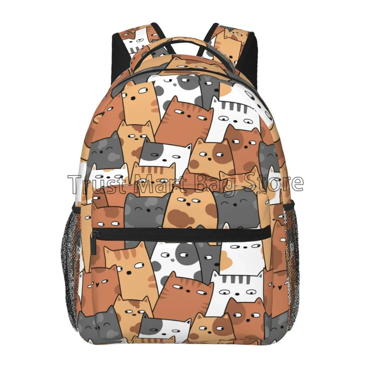 neko atsume anime cartoon mochila sac à dos pour femme, sac à dos de voyage pour filles et garçons, impression de chat mignon, sac initié pour adolescents