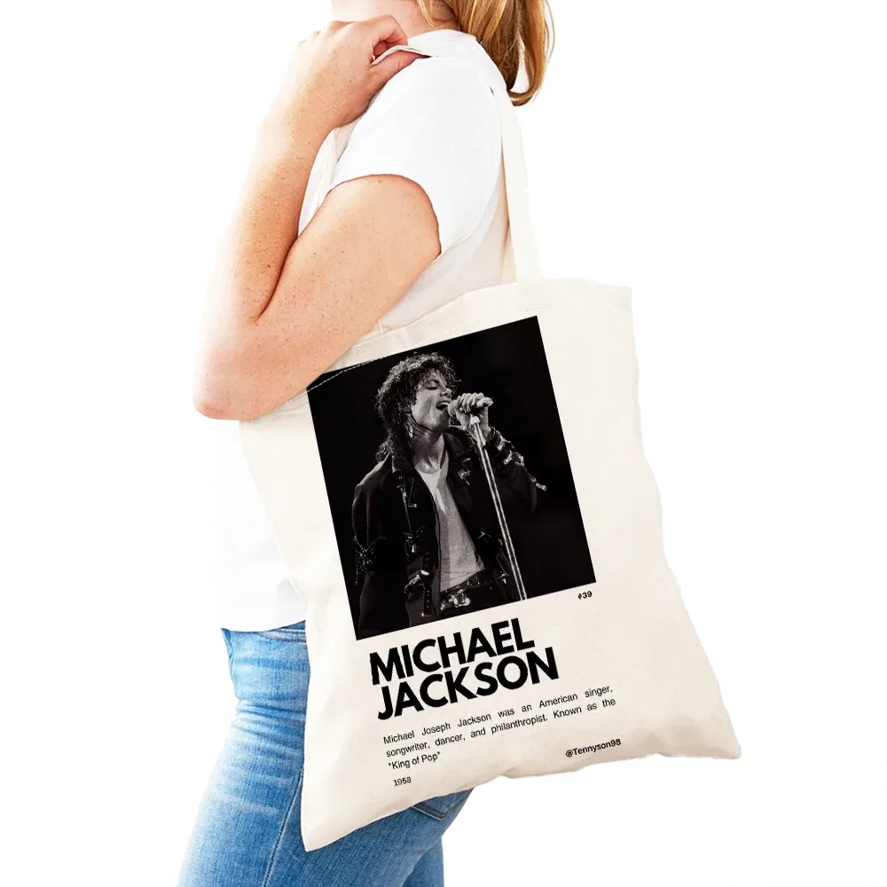 sacs à main michael jackson lady, double impression, super star, sac fourre-tout pour femme, léger, album, sac à main pour fille
