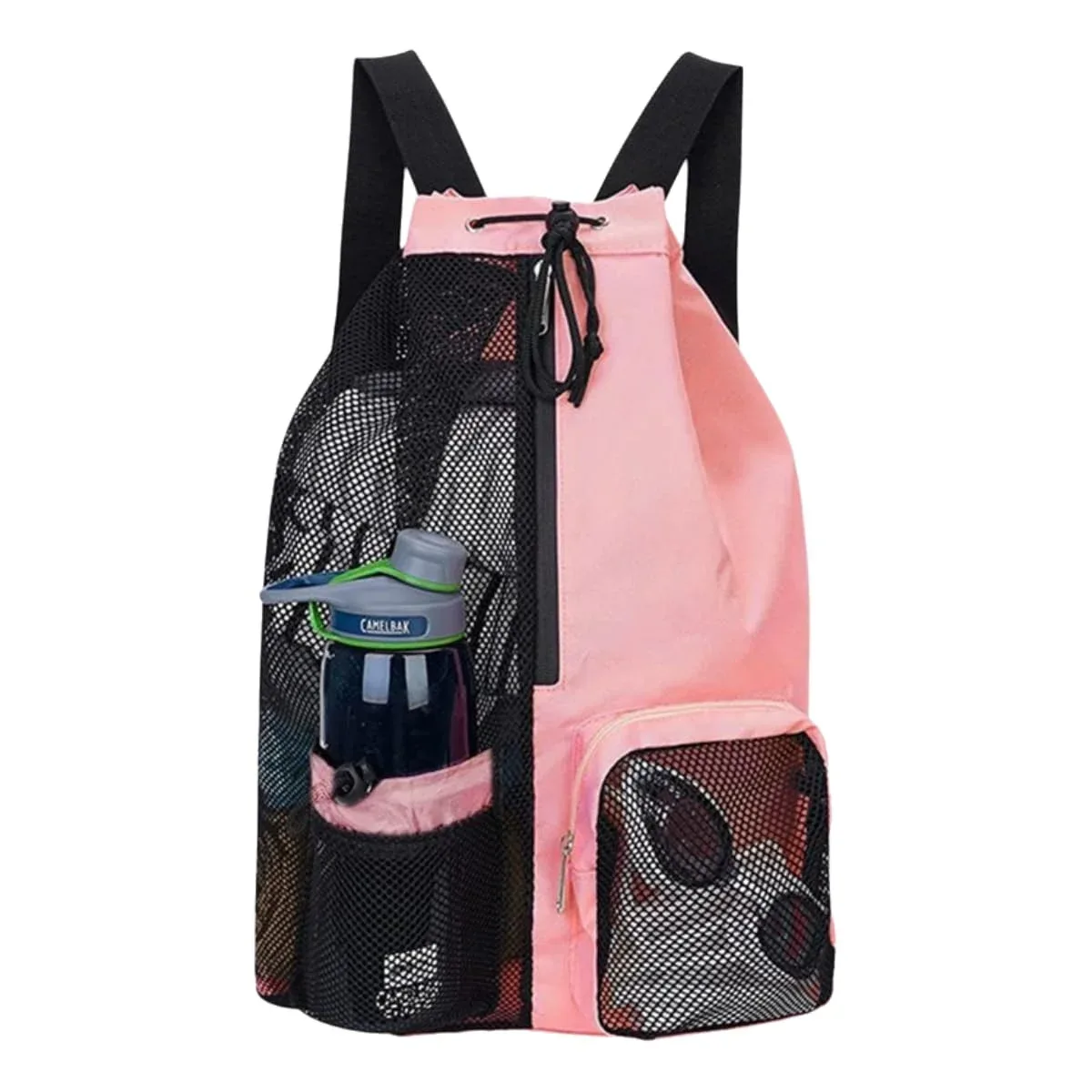 sac de plage en filet avec cordon de serrage, sac à dos de fitness portable, sac de sport pour la natation en plein air