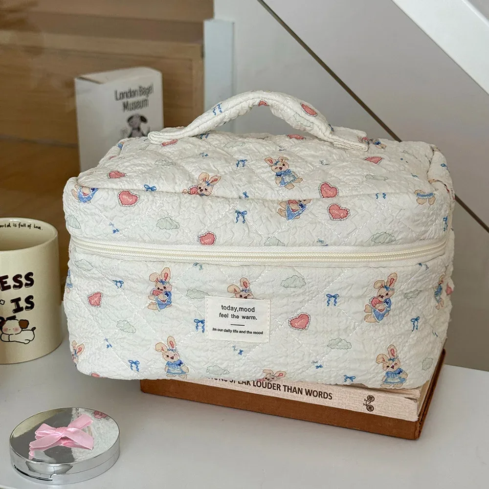 sac à cosmétiques pour femmes, animal de dessin animé mignon, fourre-tout de grande capacité, pochette matelassée, organisateur de voyage, sac à main de rangement de maquillage pour cadeau