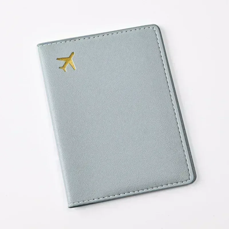 femmes hommes carte passeport couverture étui vol billet clip passeport portefeuille en cuir pu couleur unie porte-carte d'identité porte-passeport sacs à main