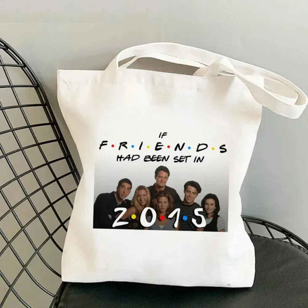 mode amis émission de télévision inspiré toile sac fourre-tout femmes décontracté style de rue harajuku shopper sac à main usage quotidien idée cadeau