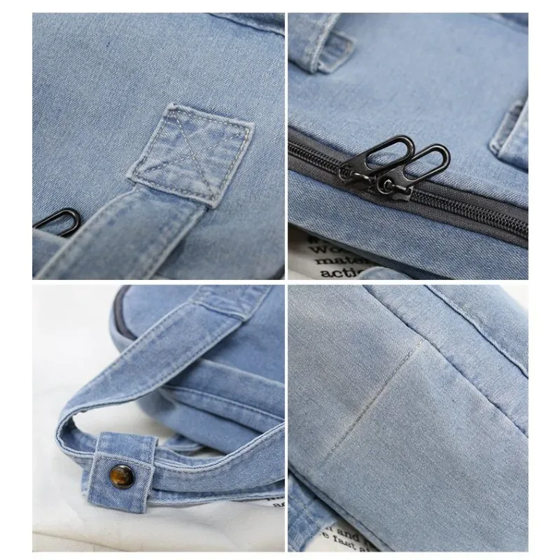 sac à bandoulière en denim avec nom brodé – sac à dos personnalisé simple et tendance pour enfants et adultes, cadeaux personnalisés idéaux et organisateur quotidien