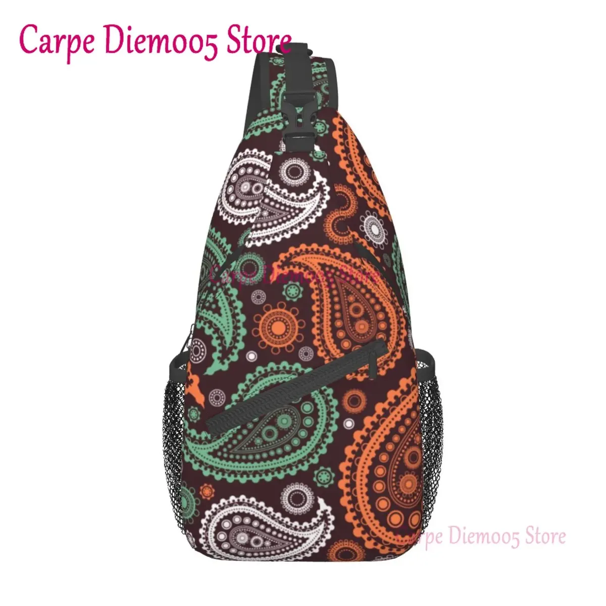 sac à dos bandana paisley chicano noir et blanc pour hommes, sac à bandoulière pour la randonnée