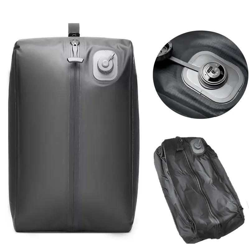 sac sous vide automatique (pompe à air à l'intérieur) sac de rangement réutilisable sac de compression de voyage pliant en plein air pour valises sac à dos bagages