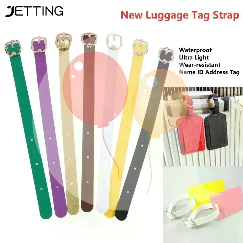sangles multicolores pour étiquettes de bagages en pu, boucles en alliage, étiquette de bagage étanche, ultra légère, résistante à l'usure, pour voyage d'affaires