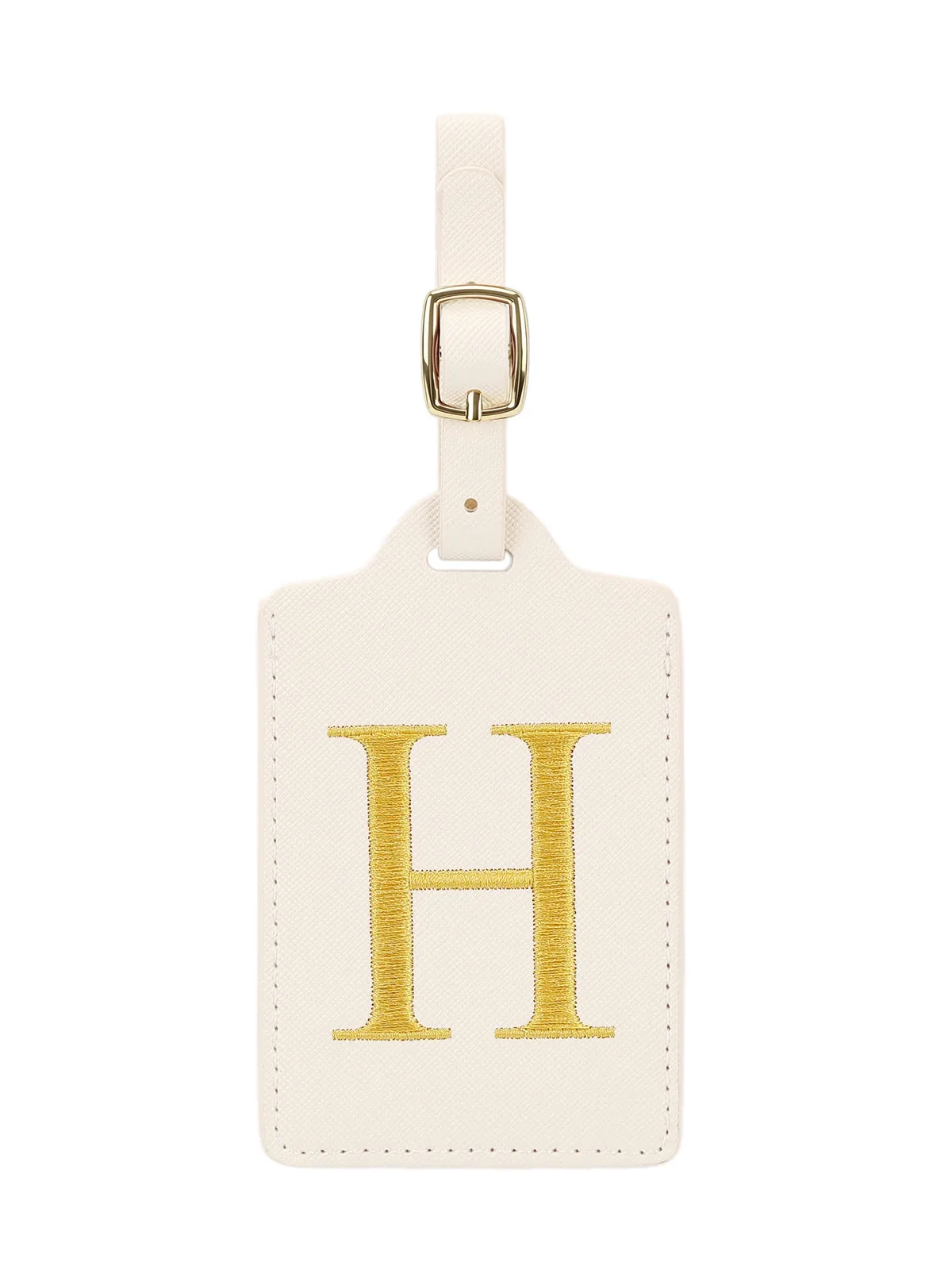 étiquette de bagage en cuir brodée élégante et personnalisée, étiquette d'identification de bagage anti-perte (lettres a~z), accessoire de voyage unisexe.
