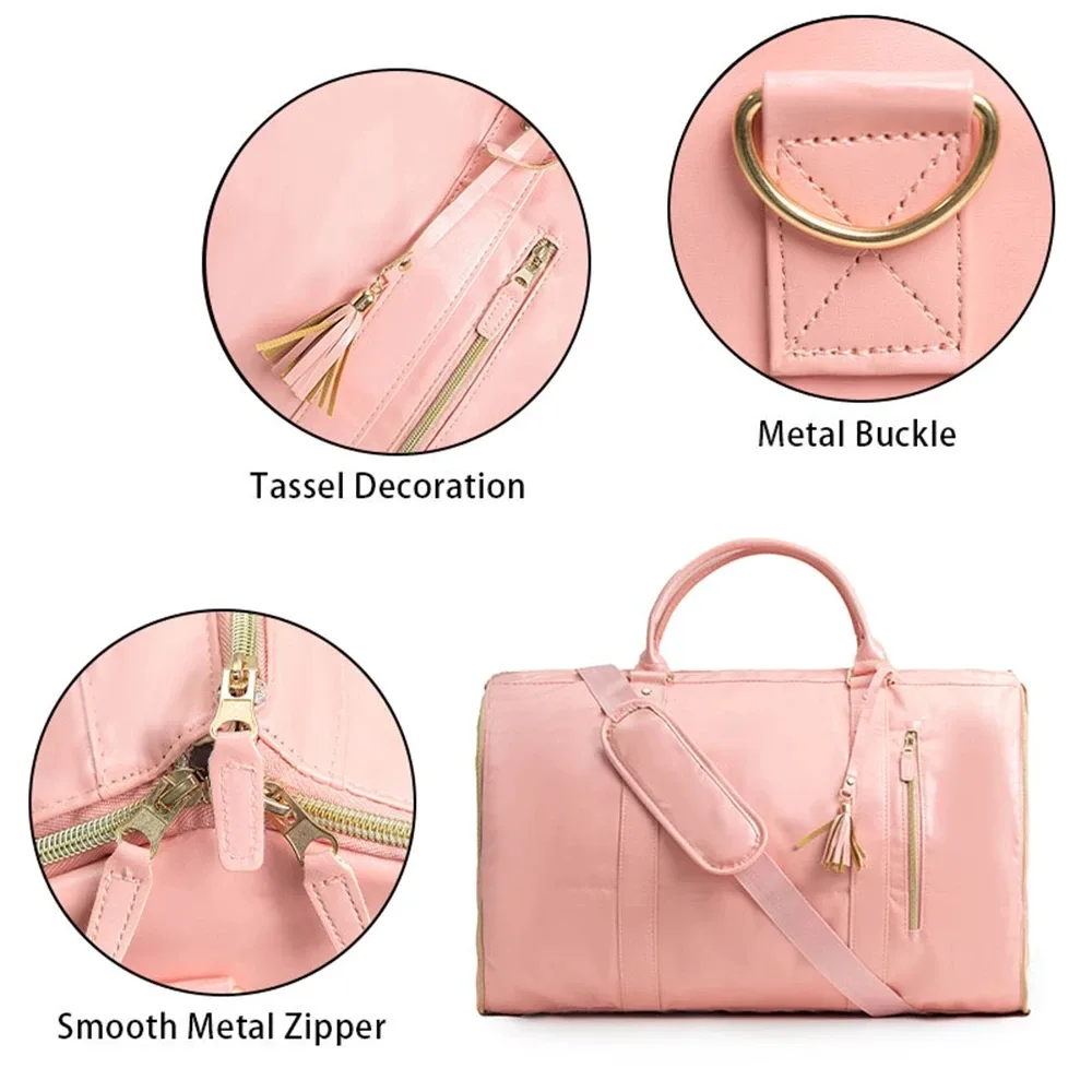 buylor lot de 2 sacs pliables pour costumes, grande capacité, sac de voyage, sac de sport imperméable pour femme, sac de fitness extérieur avec pochette à chaussures
