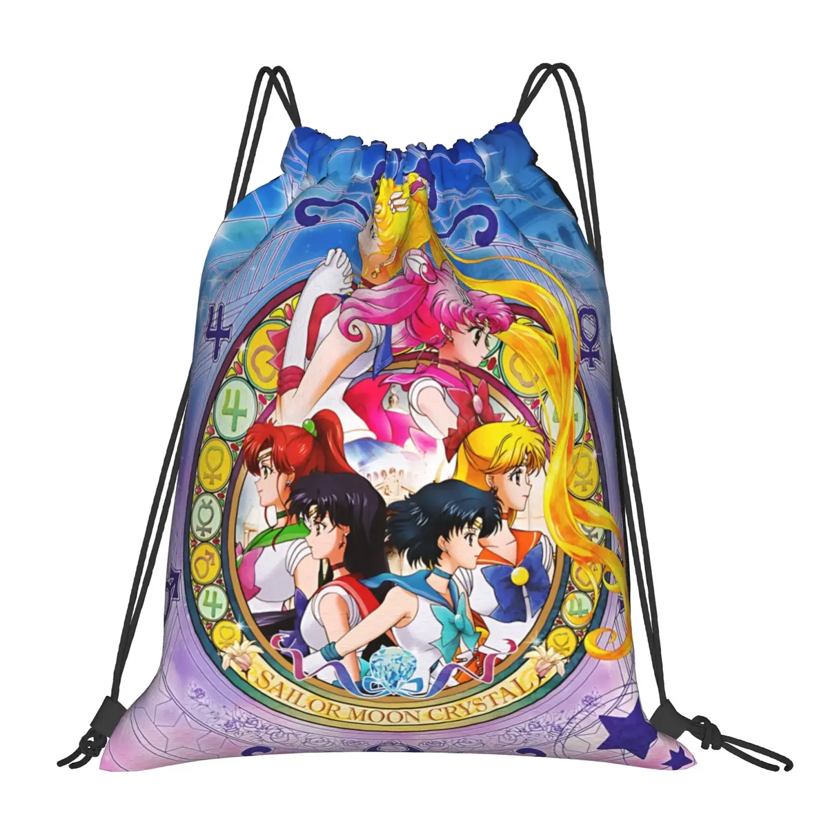 sacs à cordon de serrage au design anime sailor moon kawaii, sacs de rangement pour chaussures et vêtements, multifonctions, portables pour adolescents, 1 pièce
