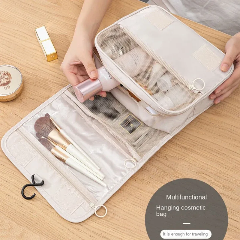 maquillage pour les femmes pliable voyage cosmétique organisateur sacs oxford étanche grande capacité salle de bain sac à main coréen sac fourre-tout nouveau