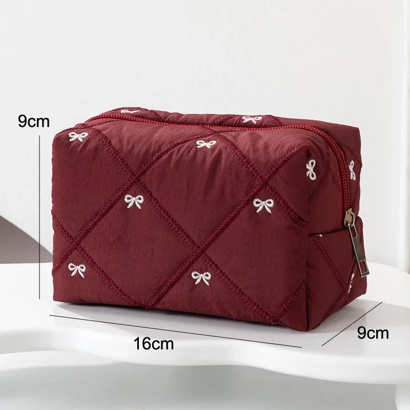 sac à maquillage minimaliste en velours côtelé, grande capacité, sac de rangement pour cosmétiques de voyage, trousse de maquillage pour femmes