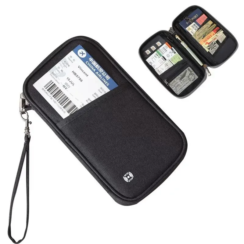 Porte-passeport familial avec blocage RFID, portefeuille de voyage, organiseur de documents de voyage, étui pour cartes de crédit
