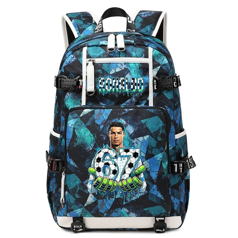 cr7 ronaldo 67 sac à dos imprimé de grande capacité pour étudiants, adolescents, enfants, sac à dos de voyage pour l'école