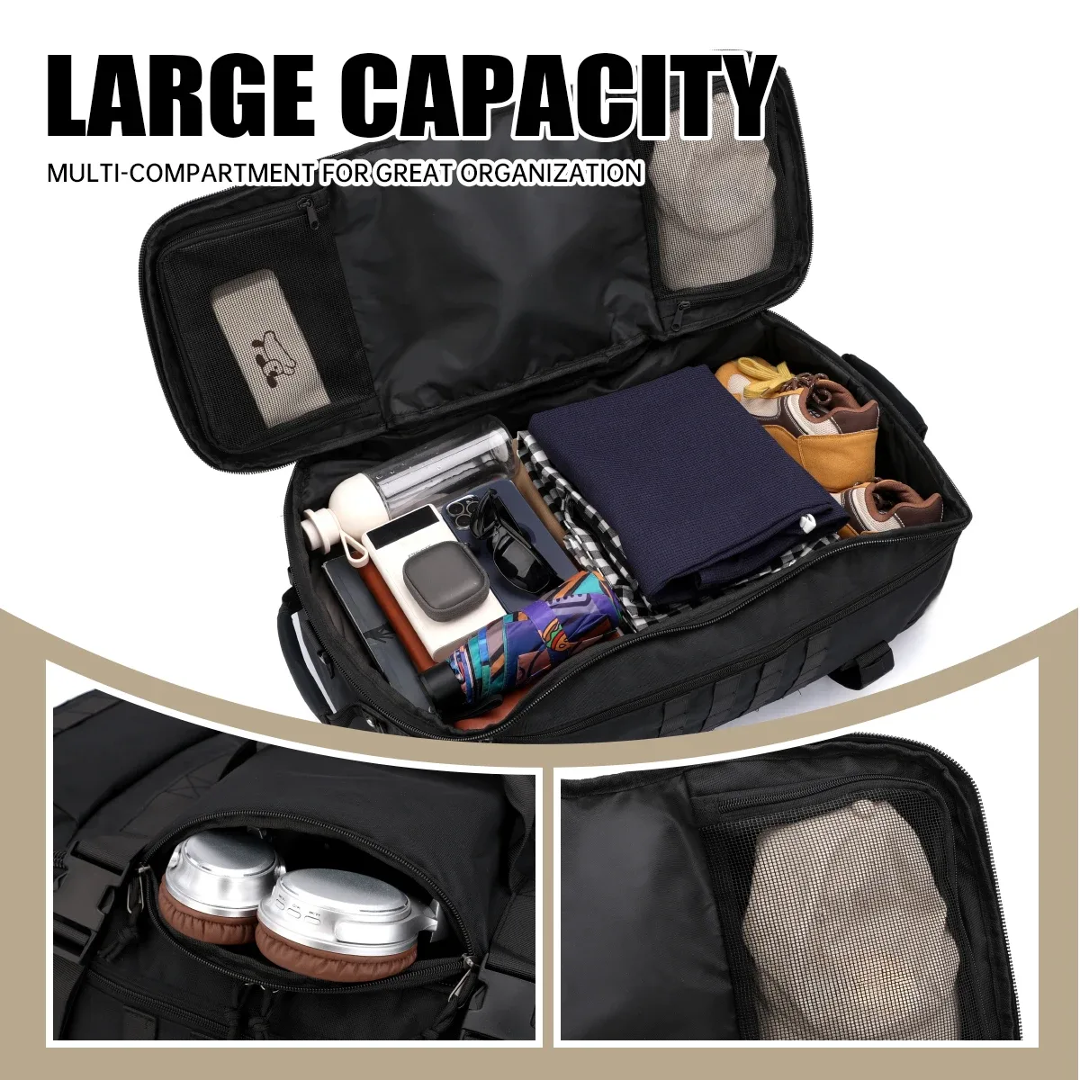 sac à dos de montagne 90l, grande capacité, imperméable, pour voyages longue distance, randonnée, camping, stockage, forêt, tout-terrain, club, voyage dans le désert