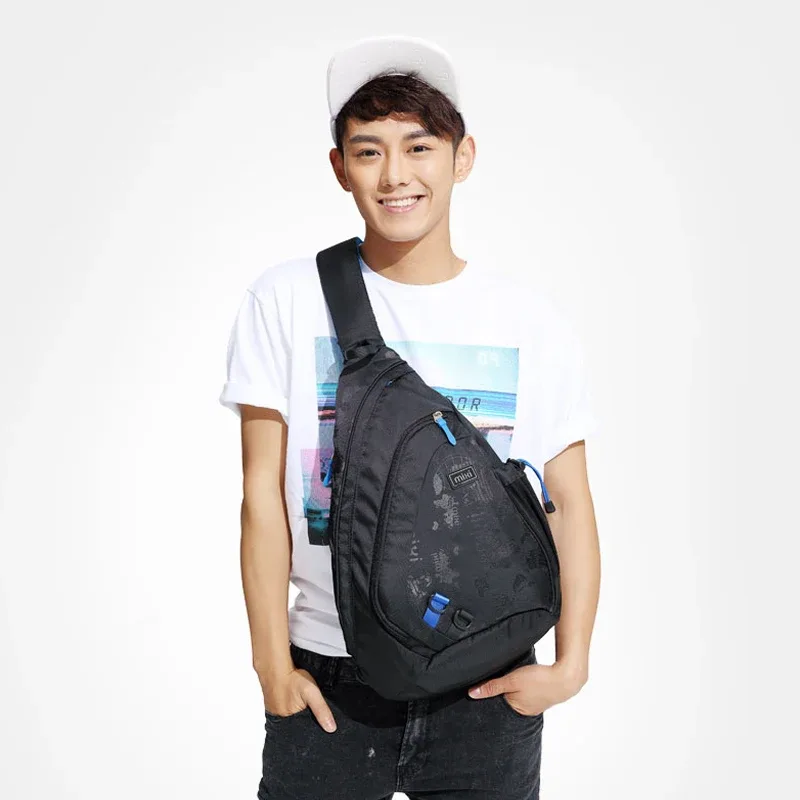 réi fashion-sac à dos pour hommes, one initiated chest bag, male messenger, boys imprimés school bag, travel casual black, 17 ", 19"