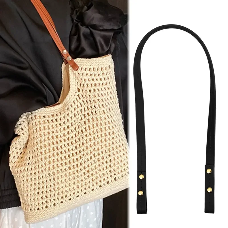 2 pièces couleur unie détachable en cuir pu sac ceinture bricolage poignée de remplacement sacs à bandoulière accessoires sac à main bande sangle bande poignée