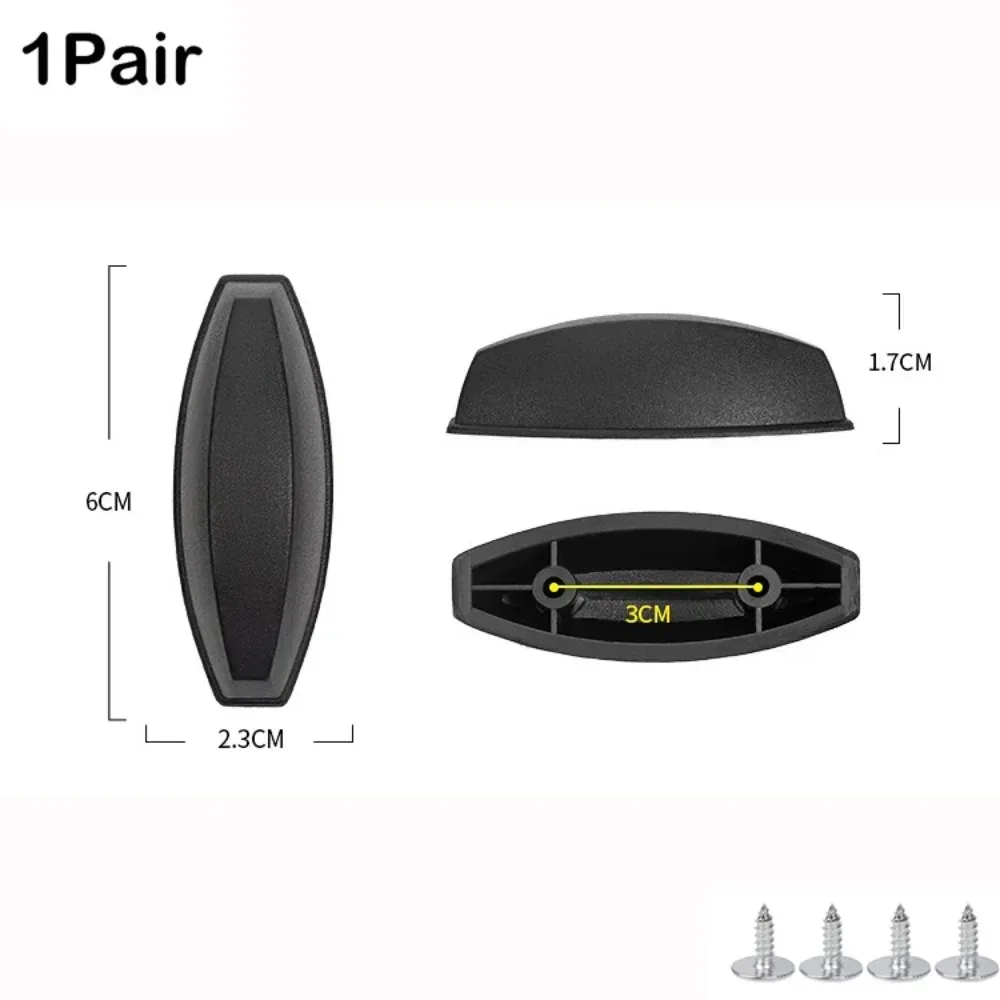 patins de protection en plastique noirs pour bagages avec vis, support inférieur de valise, pièce de rechange universelle pour toutes les valises