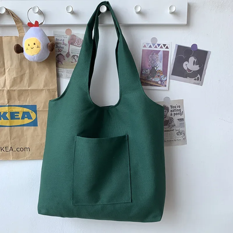 sac fourre-tout en toile personnalisé avec impression, sac avec logo personnalisé, poche avant, sac à bandoulière en coton réutilisable pour le shopping, l'école, les voyages