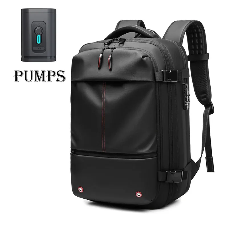 sac à dos de voyage pour hommes, sac à dos à compression sous vide pour ordinateur portable 17 pouces, sac à dos d'affaires de grande capacité, sac à dos de camping extensible, sac à dos de randonnée
