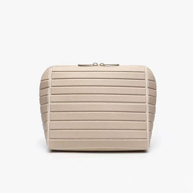 namchebarwa – sac de rangement en pvc rayé pour femmes, pochette de rangement pour articles de toilette de voyage en plein air, grande capacité, sac à cosmétiques de voyage portable
