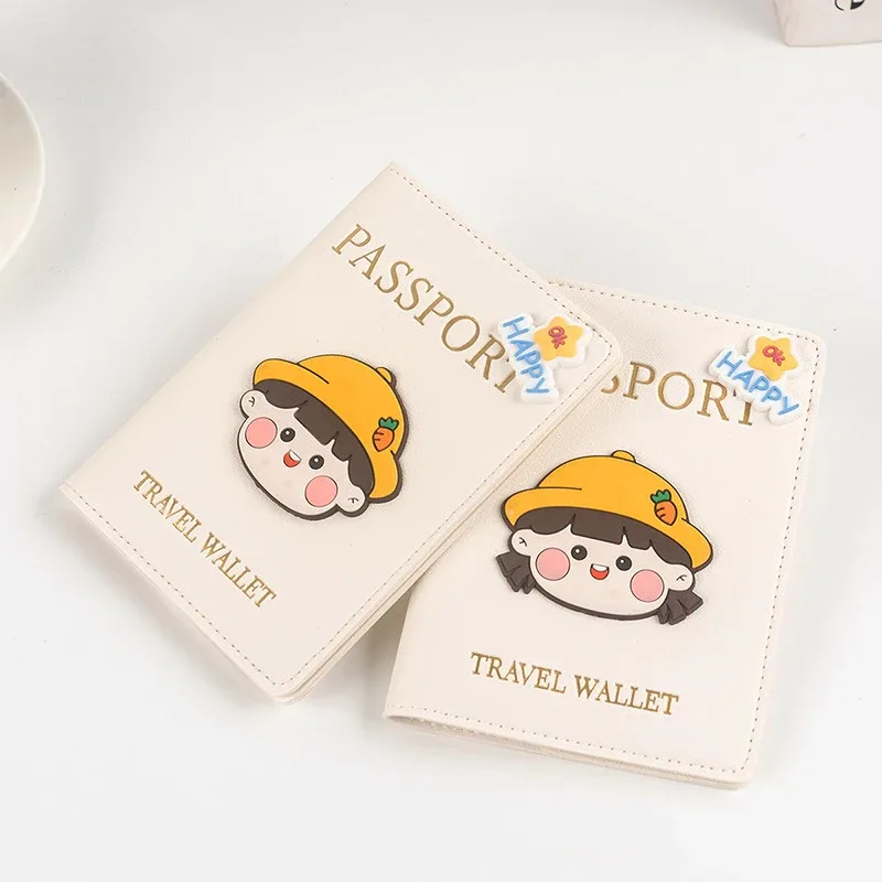Couverture de passeport de dessin animé, portefeuille de voyage pour garçon et fille, étui de passeport en Pu, couverture de protection pour passeport sur les passeports