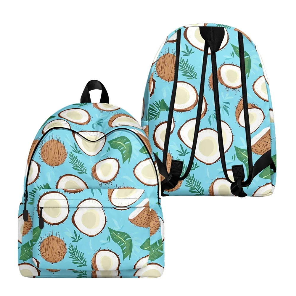 sac à dos tendance imprimé fruits, sacs à crayons, noix de coco tropicale, ananas, cerise, bretelles réglables, sac à dos de voyage scolaire pour adolescents