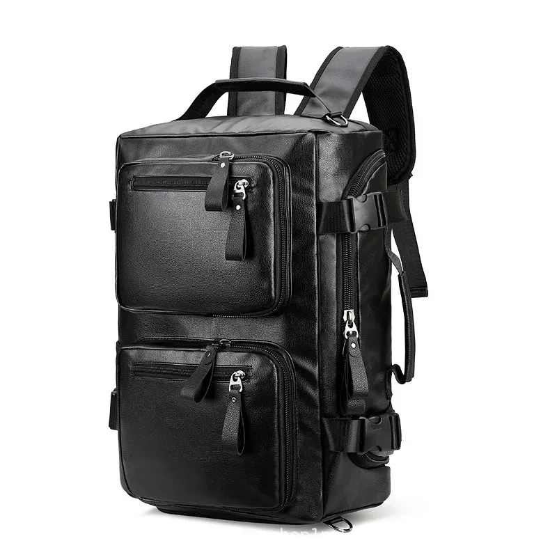 sac à dos de voyage multifonctionnel en cuir pu, sac à bandoulière pour voyage d'affaires, sac à main, compartiment à chaussures indépendant
