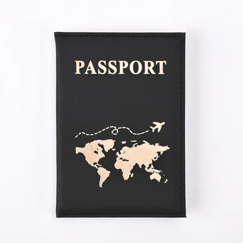 1 pièces sac de couverture de passeport pour femmes hommes pu leathaer mode voyage porte-passeport étui id nom cartes de visite pochette de protection