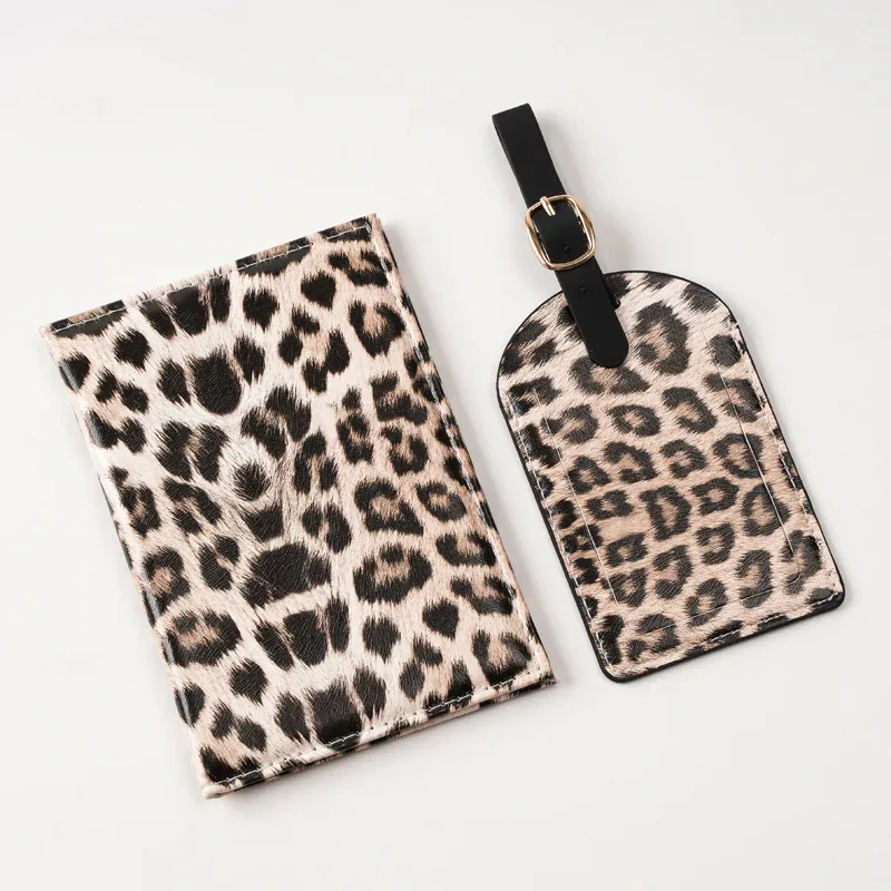 housse de protection pour passeport à imprimé léopard, porte-passeport de voyage, portefeuille en cuir pu, étui pour cartes, sac de rangement de voyage unisexe, cadeau