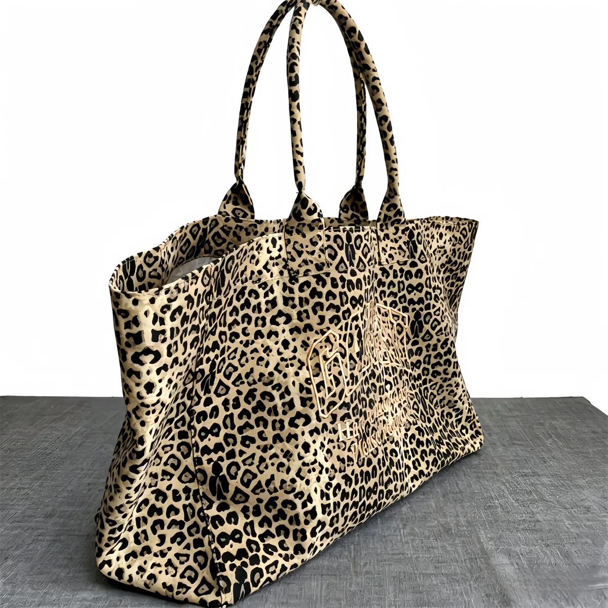 Sac en toile brodé à imprimé léopard, sac de shopping décontracté pour hommes et femmes, sac fourre-tout, nouveau sac de shopping