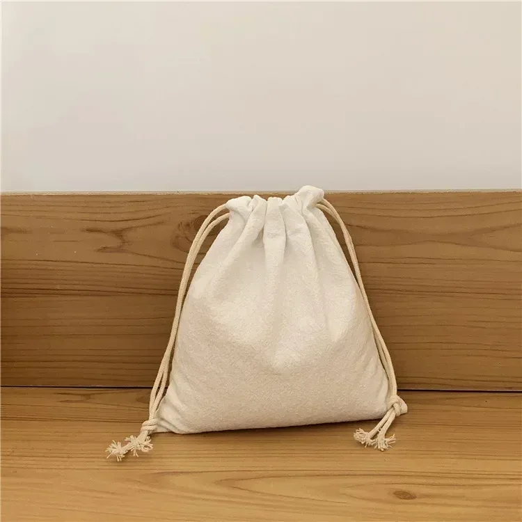 sac à cordon de couleur unie simple japonais pour femmes, pochette de rangement à cordon, sac de maquillage mignon, cadeau de noël, organisateur de bonbons et de bijoux
