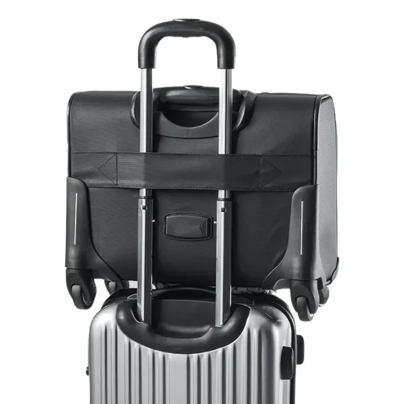 valise à roulettes professionnelle pour homme, bagage cabine 15,6 pouces, sac de voyage super étanche, valise pilote à roulettes