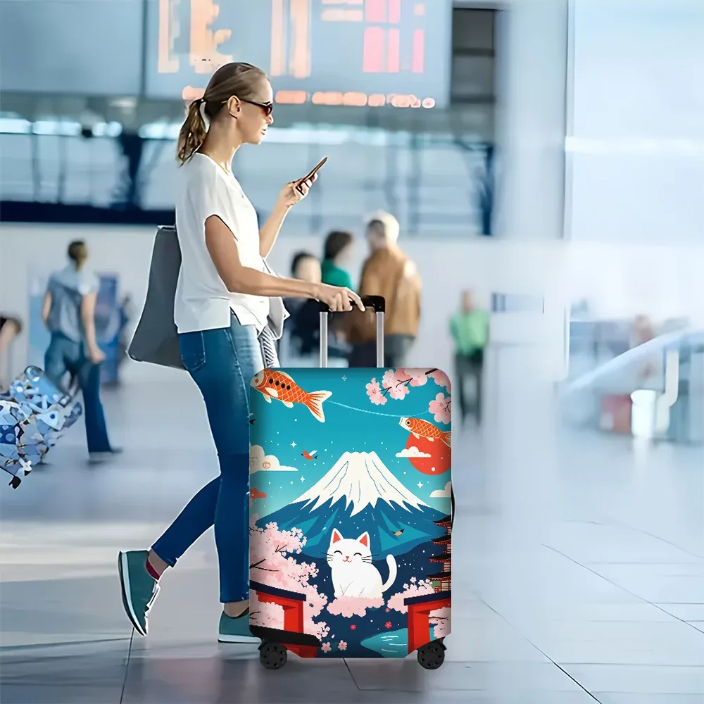 1 housse de valise à imprimé floral pour bagages de 18 à 32 pouces ; accessoires de voyage anti-poussière et élastiques pour protéger efficacement vos bagages.